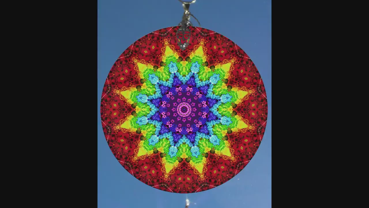 Rainbow Chakra Suncatcher, Sacred Geometry Mandala, Window Décor Sunlight Catcher, Crystal Art Gifts, Hippie Decorations, Unique Gifts Women