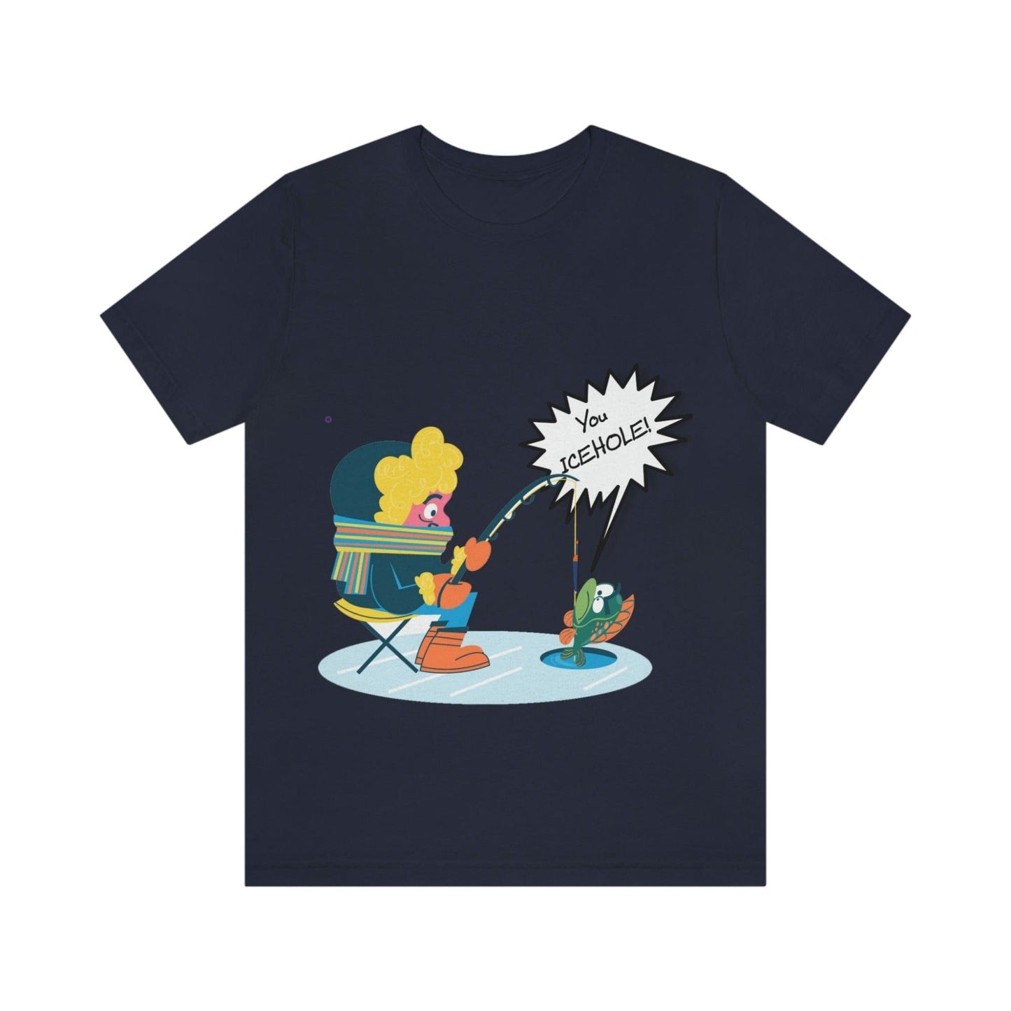 Ironic Funny Ice Fishing T Shirt, Fun Silly Goofy Shirt, Soft Bella Canvas