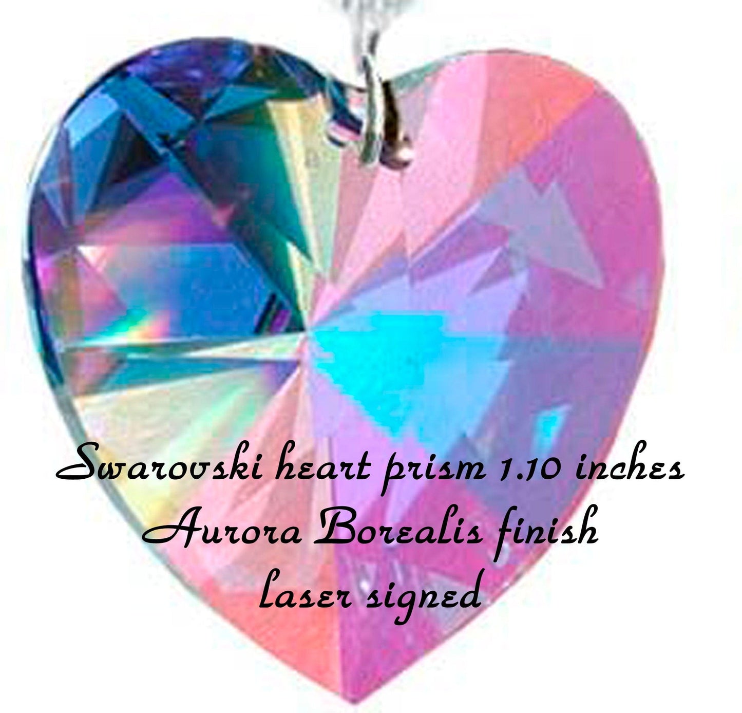 Swarovski heart prism 1.10 inches