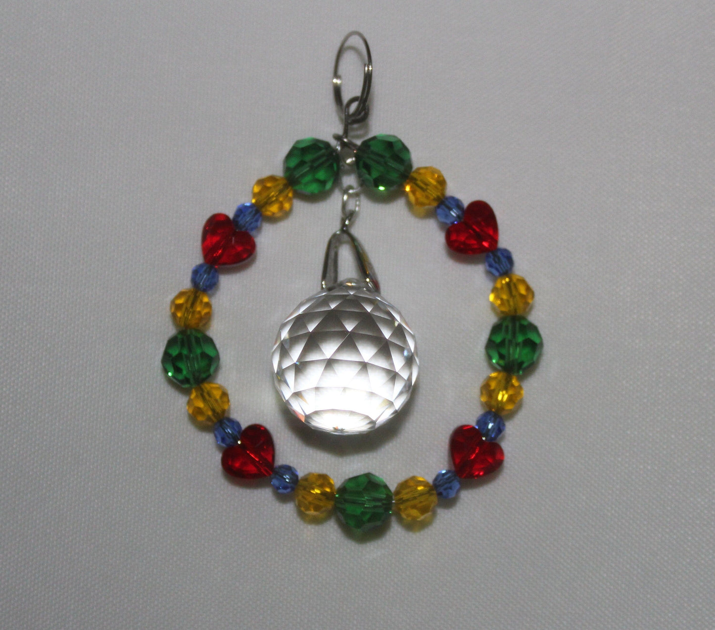 Crystal Sun Catcher, Light Catcher for Feng Shui, 15th Anniversary Gift, Rainbow Maker, Window Hanging Prism Suncatcher, Car Charm
