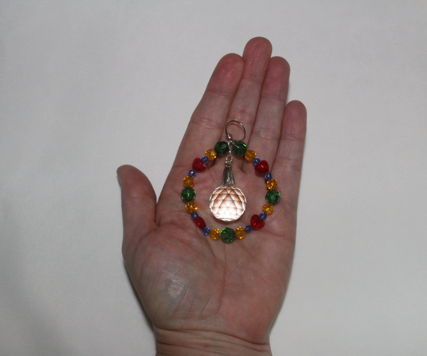 Crystal Sun Catcher, Light Catcher for Feng Shui, 15th Anniversary Gift, Rainbow Maker, Window Hanging Prism Suncatcher, Car Charm