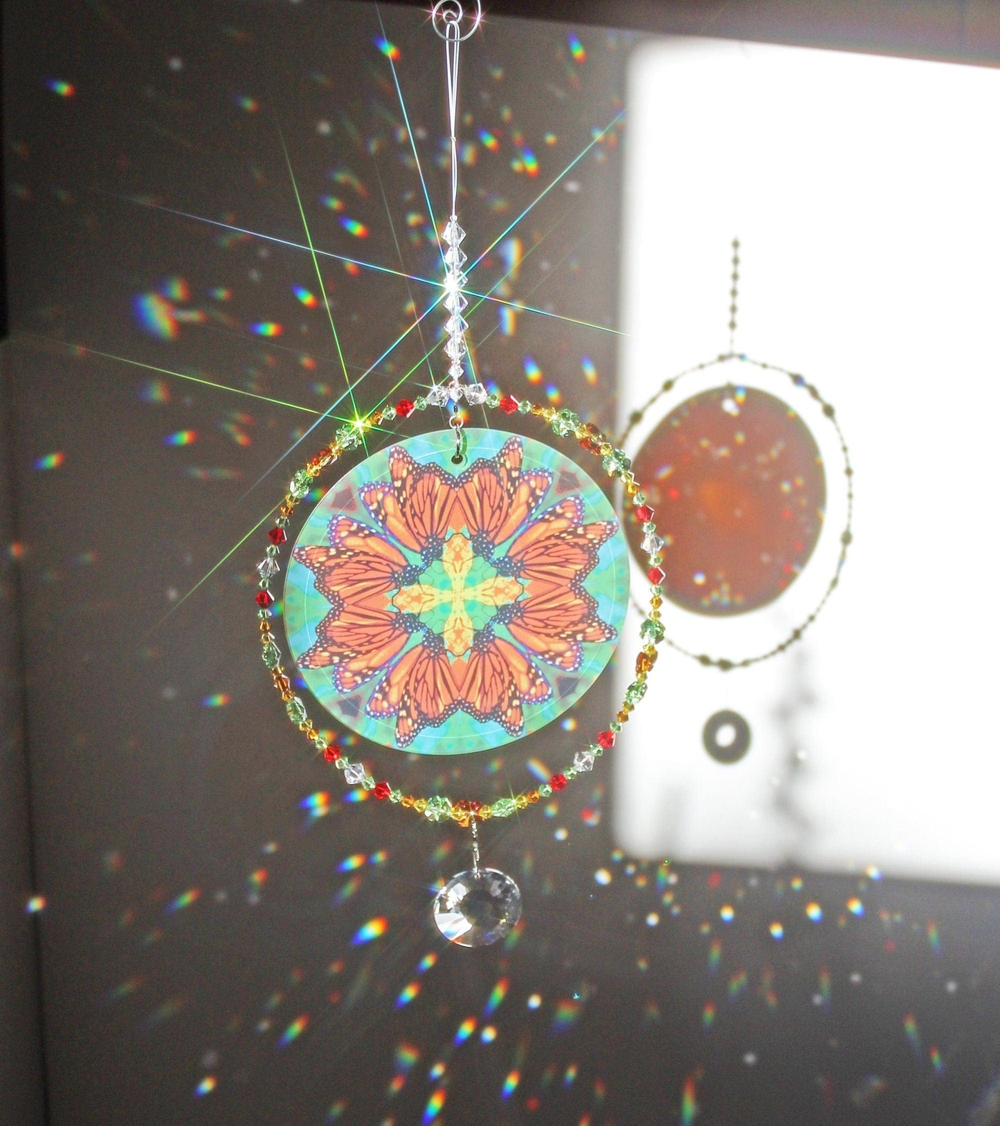 Monarch Butterfly Lover Sunlight Catcher, Crystal Window Sun Catcher With Swarovski Crystals & Prism, Mindfulness Gift, Timeless Treasure