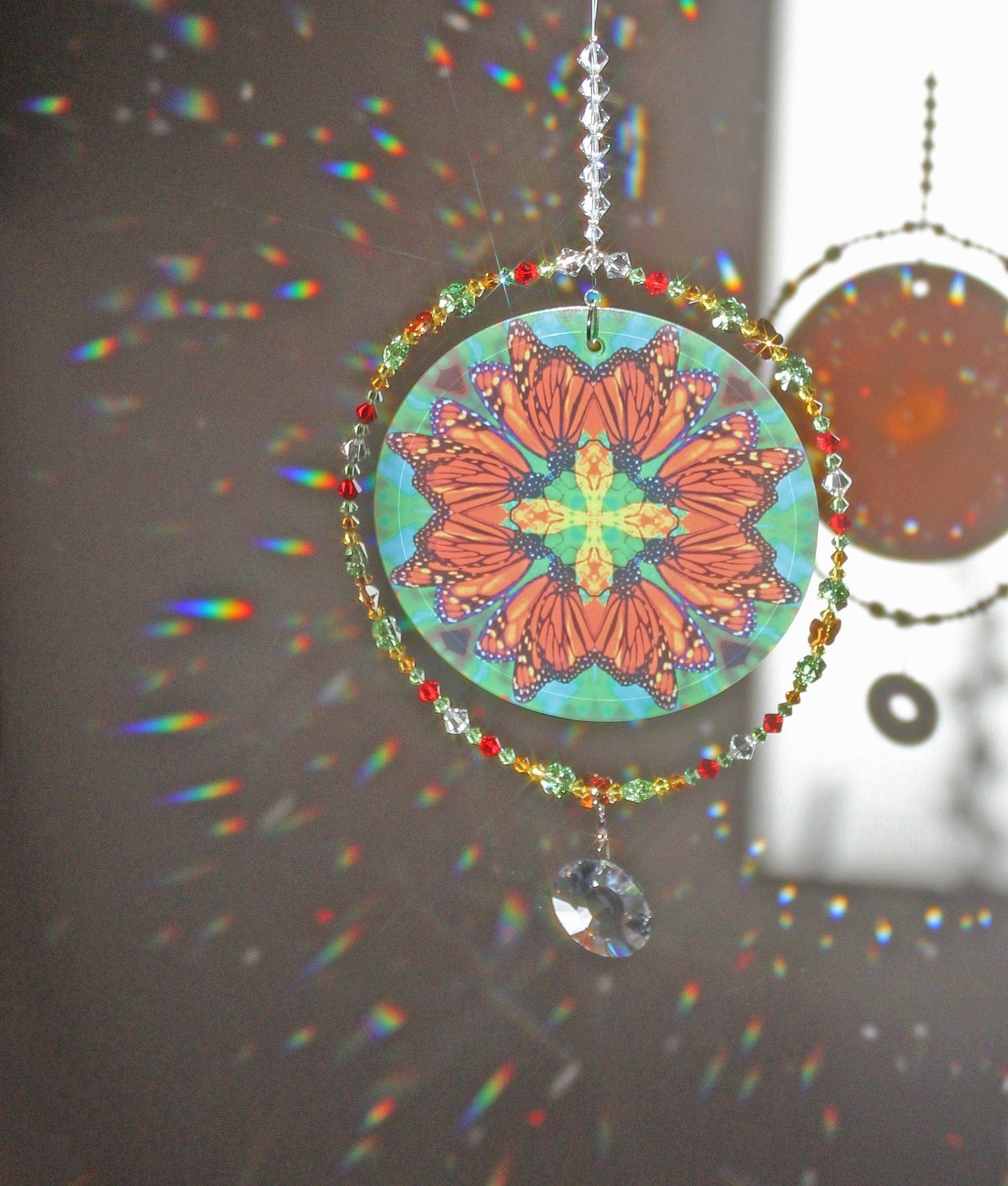 Monarch Butterfly Lover Sunlight Catcher, Crystal Window Sun Catcher With Swarovski Crystals & Prism, Mindfulness Gift, Timeless Treasure