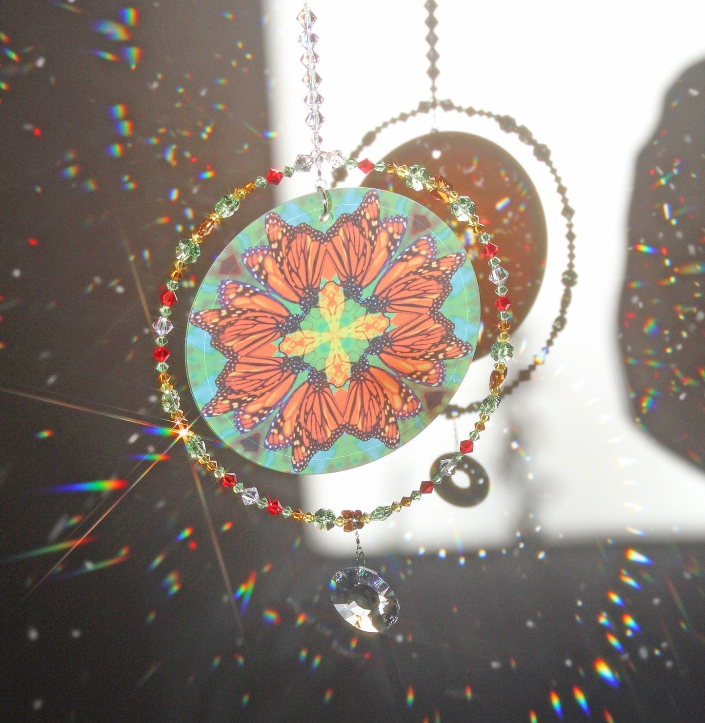 Monarch Butterfly Lover Sunlight Catcher, Crystal Window Sun Catcher With Swarovski Crystals & Prism, Mindfulness Gift, Timeless Treasure