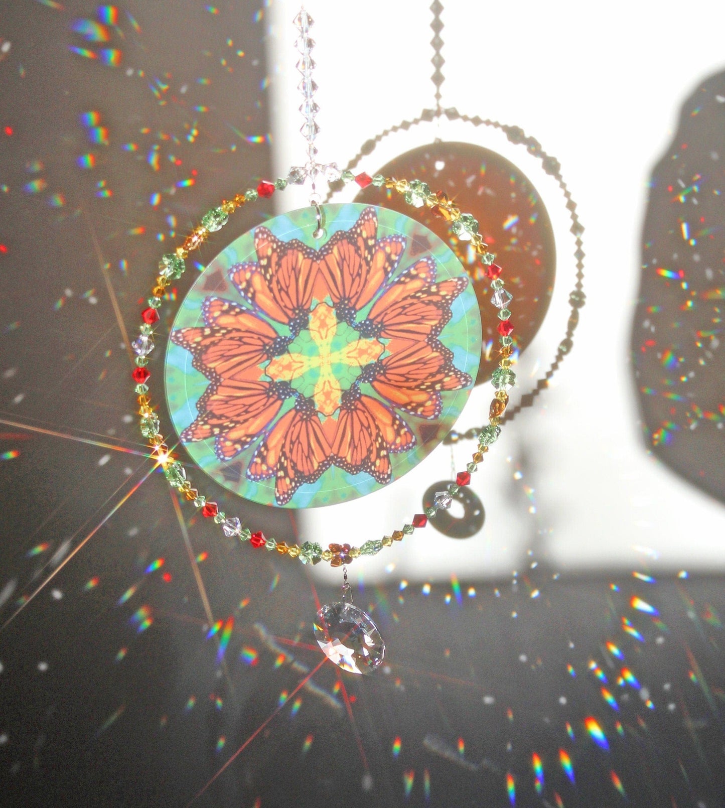 Monarch Butterfly Lover Sunlight Catcher, Crystal Window Sun Catcher With Swarovski Crystals & Prism, Mindfulness Gift, Timeless Treasure