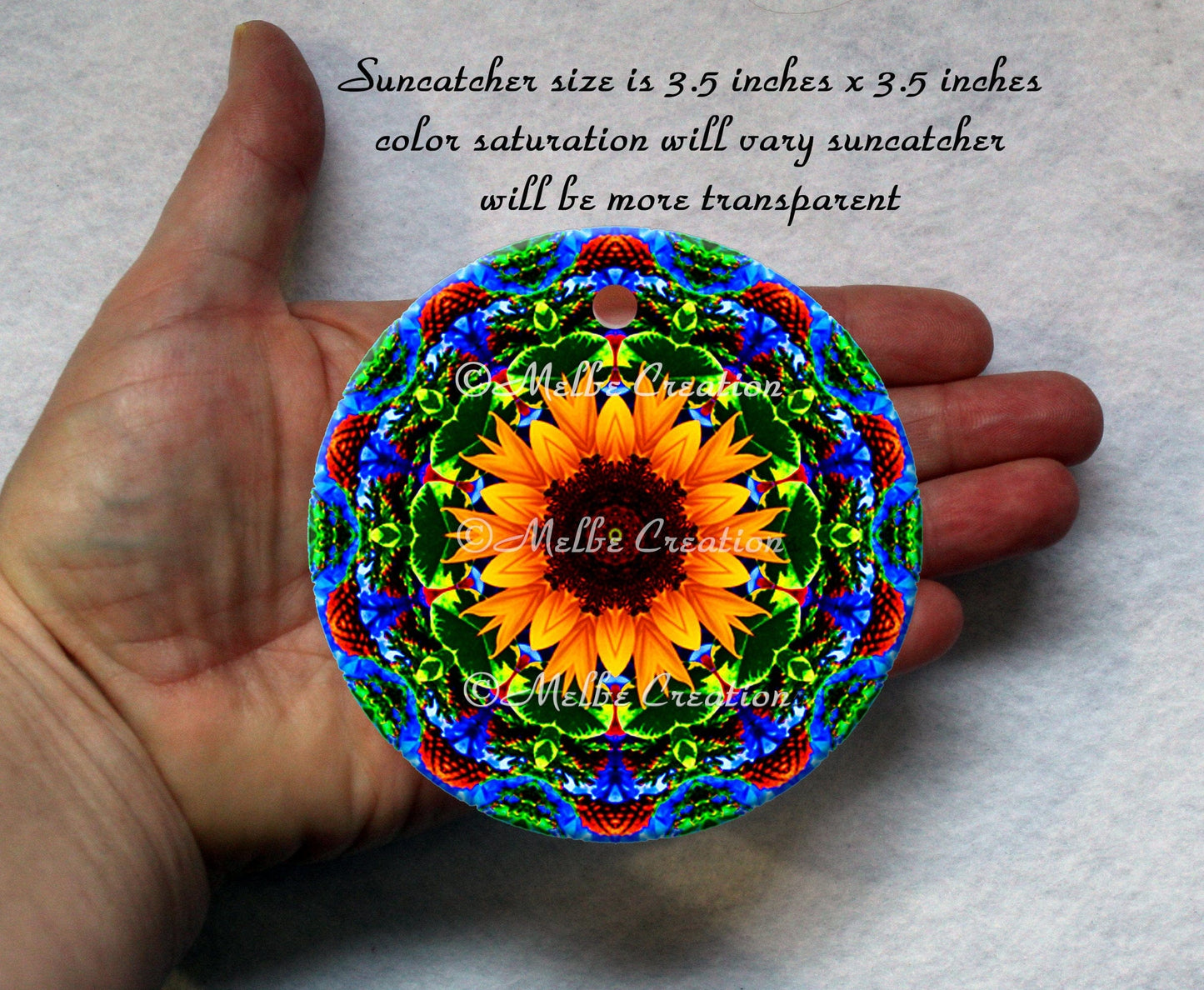 Sunflower Suncatcher, Window Sun Catcher, Crystal Glass Suncatcher, Sunflower Art Decor, Mandala Suncatcher, Unique Gifts Mom, Patio Décor A