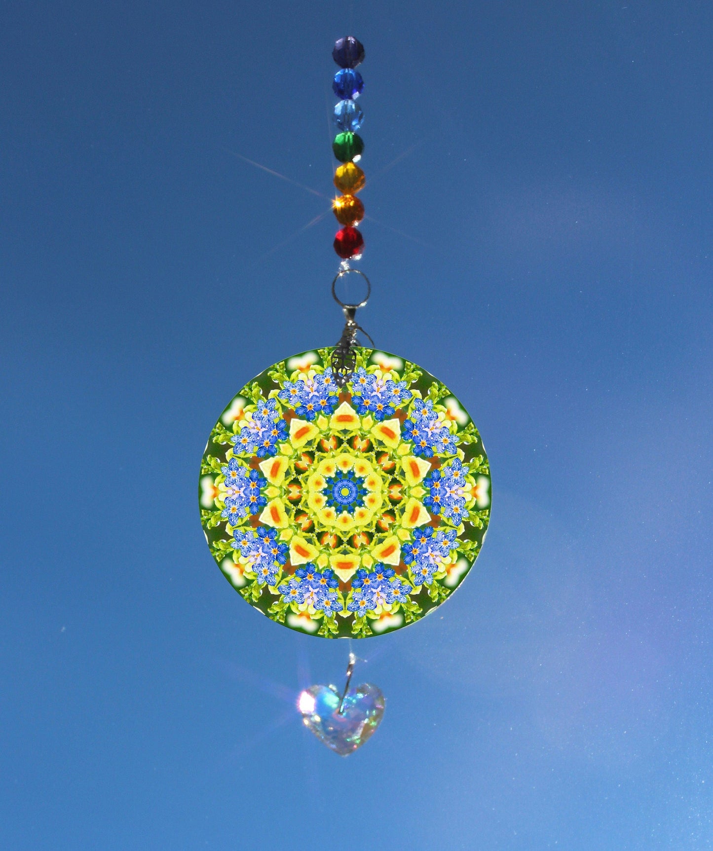 Forget Me Not Suncatcher, Memorial Suncatcher, Unique Memorial Gift, Window Sun Catcher, Crystal Glass Suncatcher, Mandala Flower Suncatcher