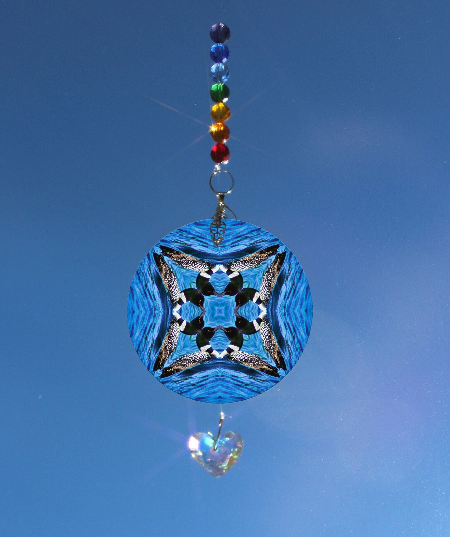 Bird Crystal Sun Catcher, Exquisite Light Catcher, Mandala Art Wall Hanging, Rainbow Maker, Hanging Window Prism Suncatcher, Bird Lover Gift