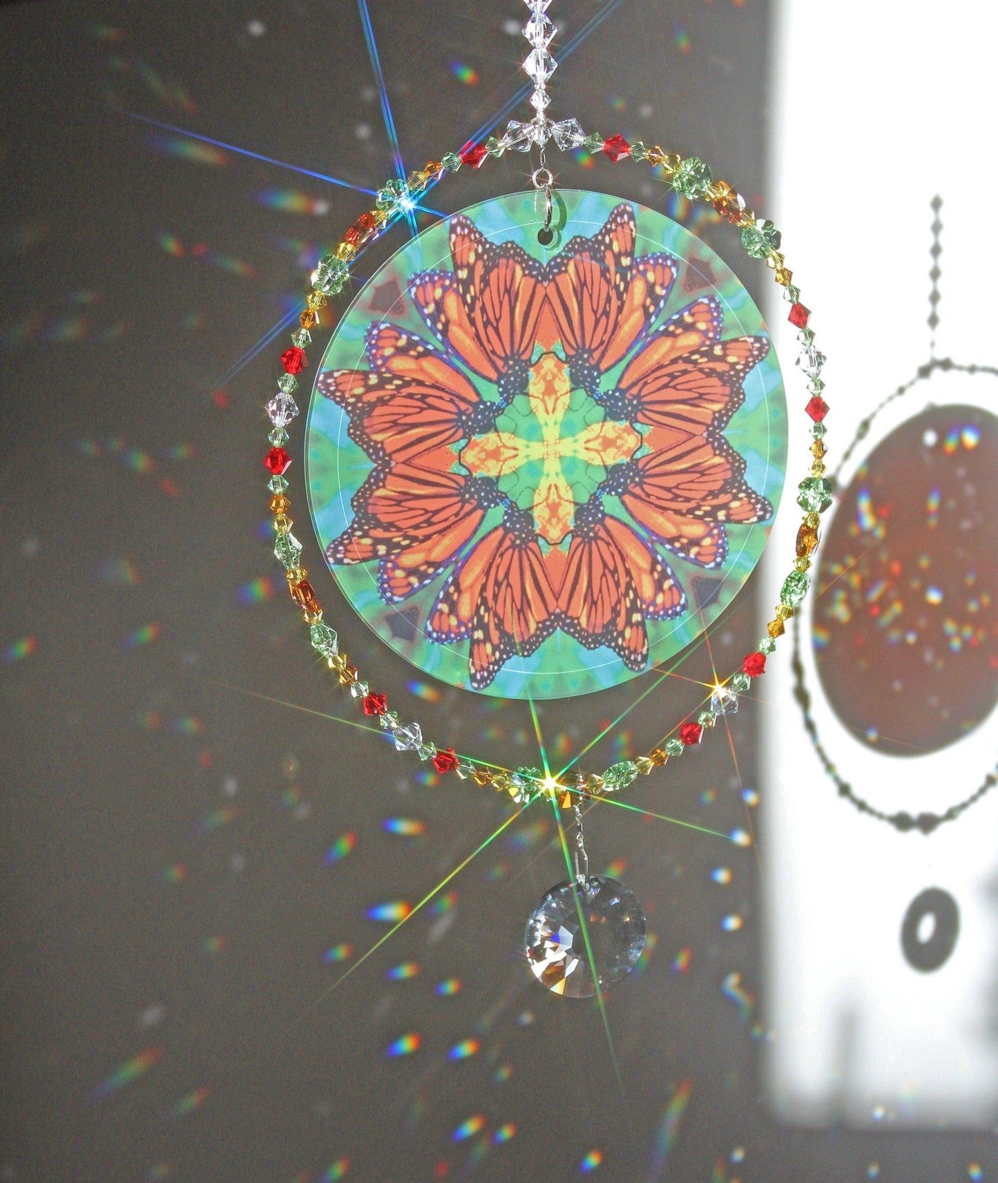 Monarch Butterfly Lover Sunlight Catcher, Crystal Window Sun Catcher With Swarovski Crystals & Prism, Mindfulness Gift, Timeless Treasure