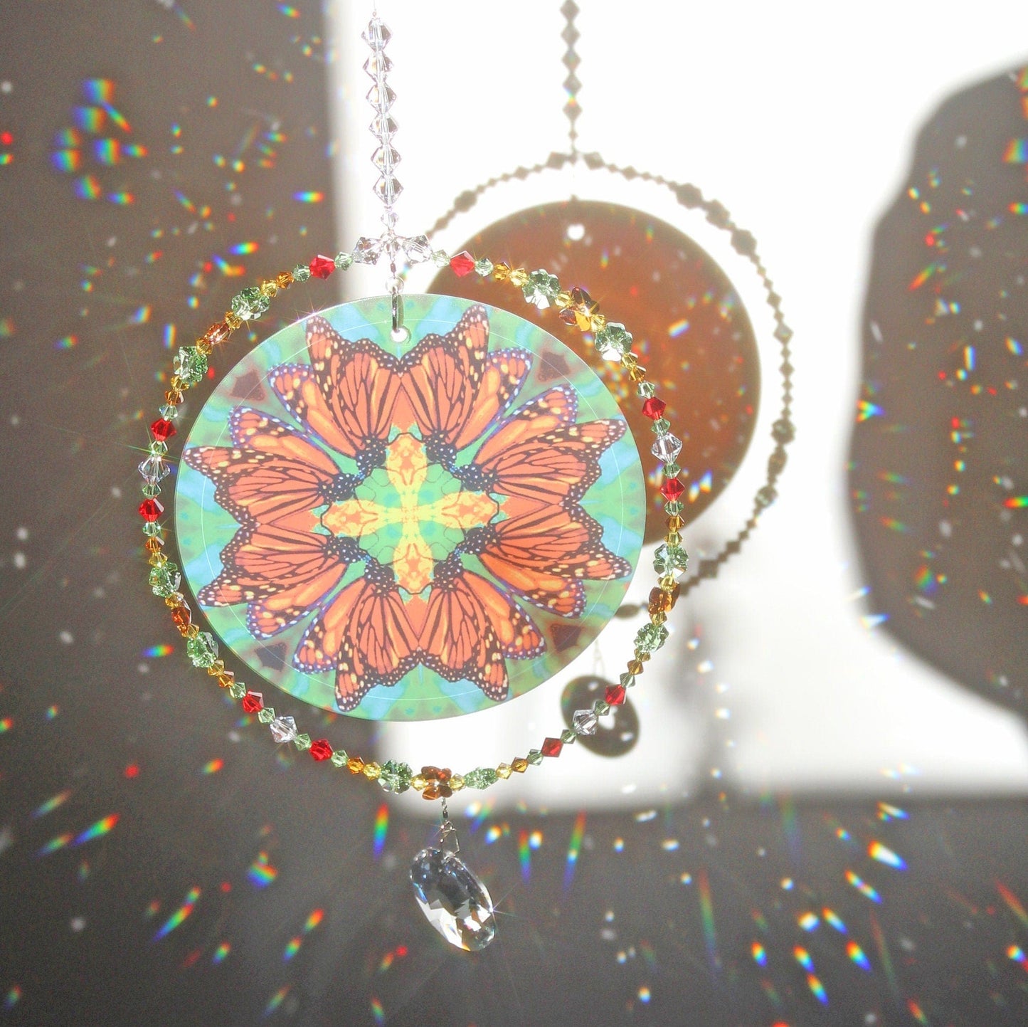 Monarch Butterfly Lover Sunlight Catcher, Crystal Window Sun Catcher With Swarovski Crystals & Prism, Mindfulness Gift, Timeless Treasure