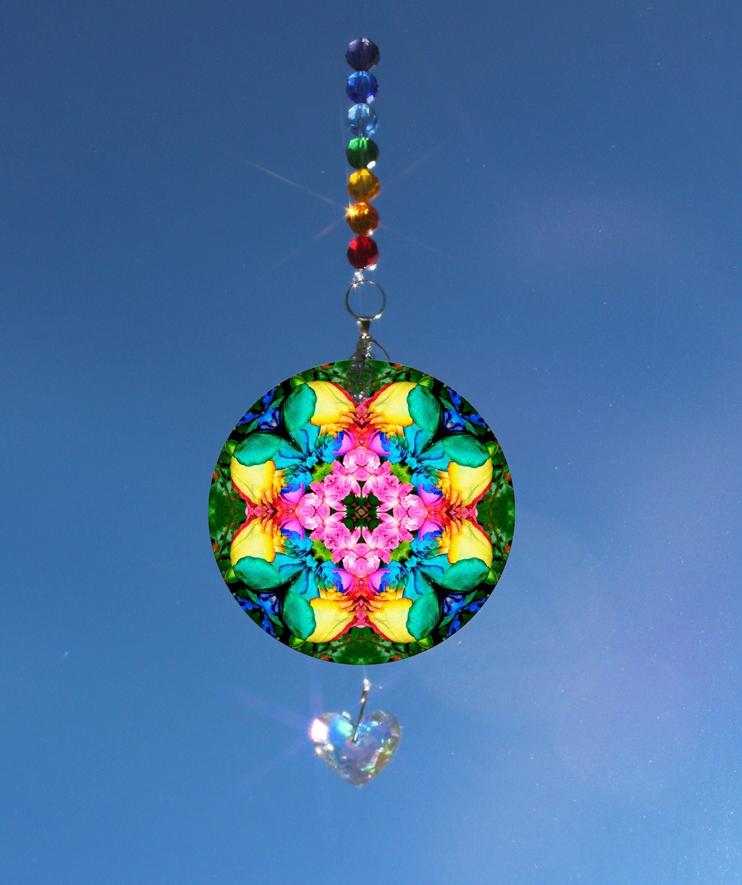 Flower Suncatcher, Sacred Geometry Mandala, Window Décor Sunlight Catcher, Crystal Art Gifts, Rainbow Suncatchers, Unique Gifts Women Ideas