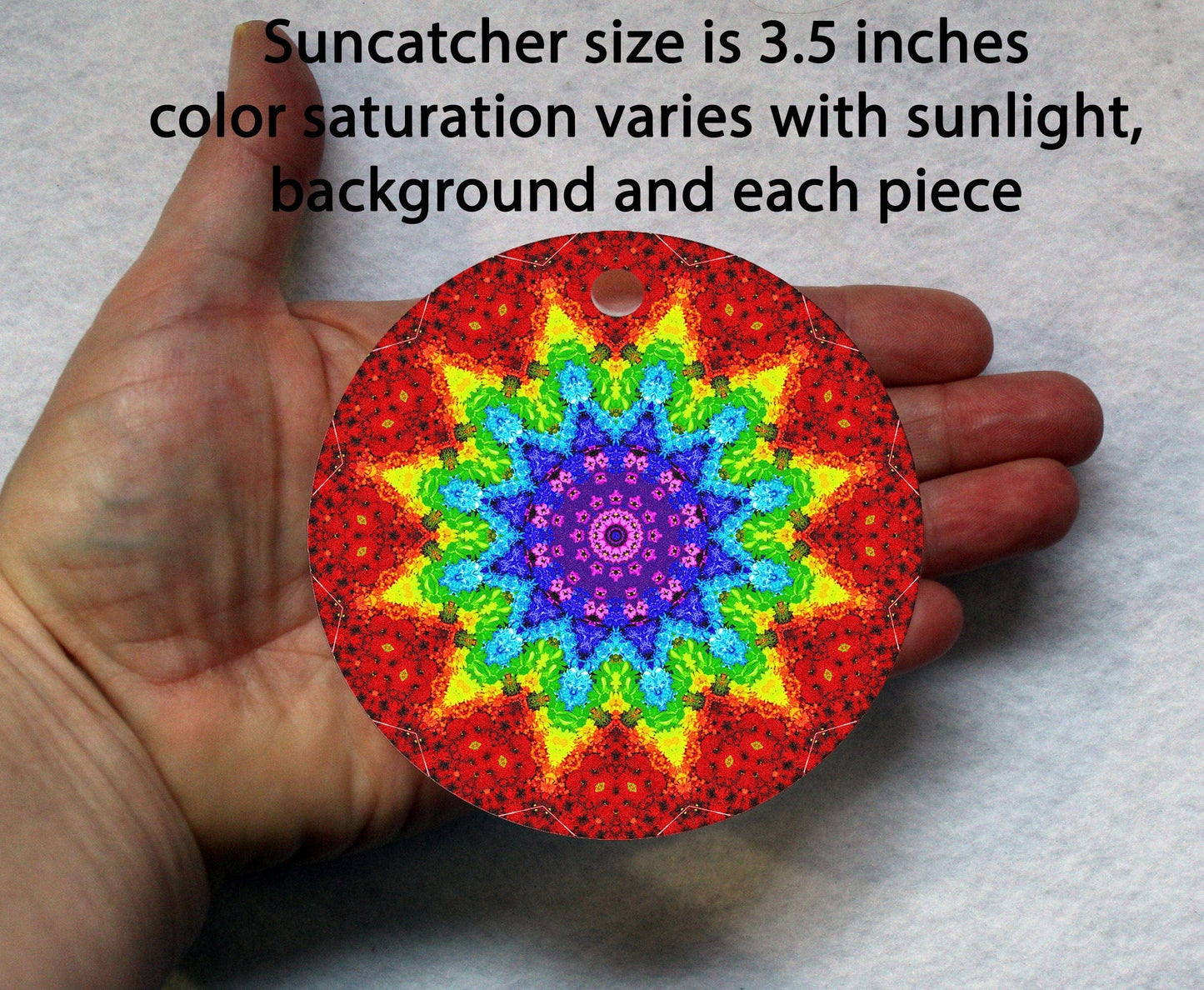 Chakra Art Crystal Sun Catcher, Exquisite Light Catcher, Mandala Art Wall Hanging, Rainbow Maker, Boho Hanging Window Prism Suncatcher 101