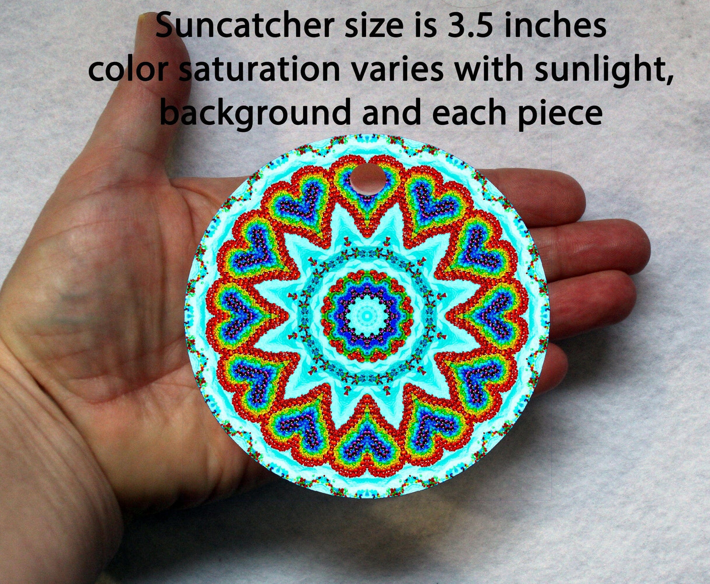 Chakra Art Crystal Sun Catcher, Exquisite Heart Light Catcher, Mandala Art Wall Hanging, Rainbow Maker, Boho Hanging Window Prism Suncatcher