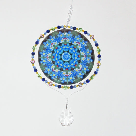 Sunlight Catcher, Crystal Window Sun Catcher With Swarovski Crystals & Prism, Forget Me Not Mindfulness Gift, Dewdrops Of Devotion