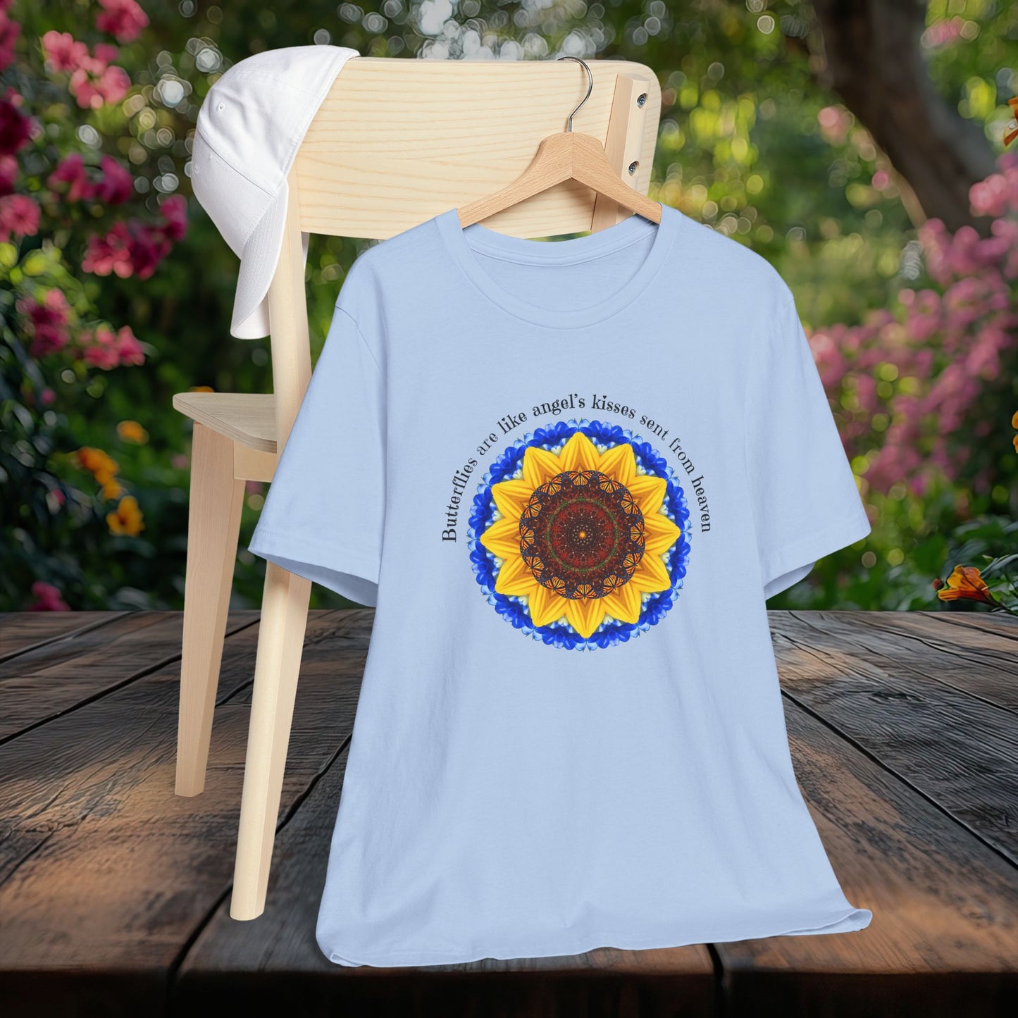 Monarch Butterfly Sunflower T Shirt – Nature-Inspired Fairycore Graphic Tee