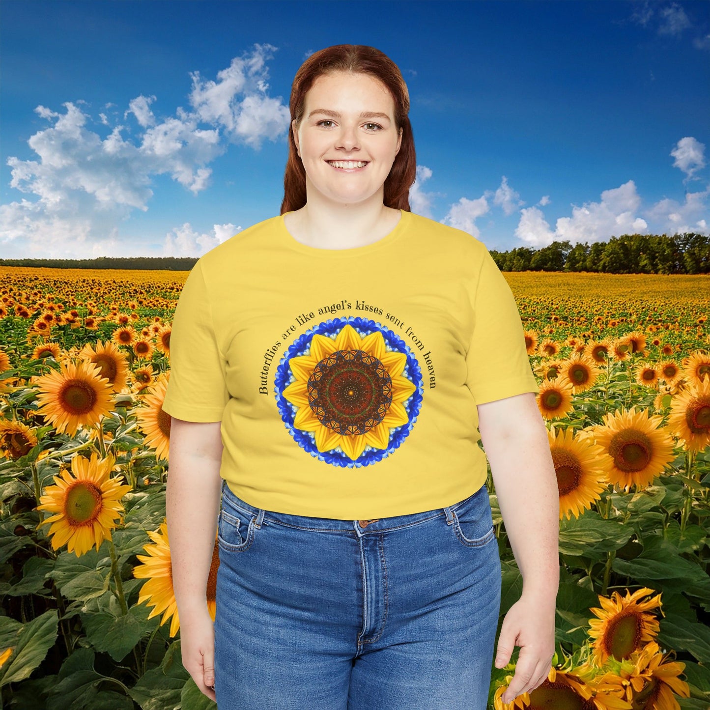 Monarch Butterfly Sunflower T Shirt – Nature-Inspired Fairycore Graphic Tee