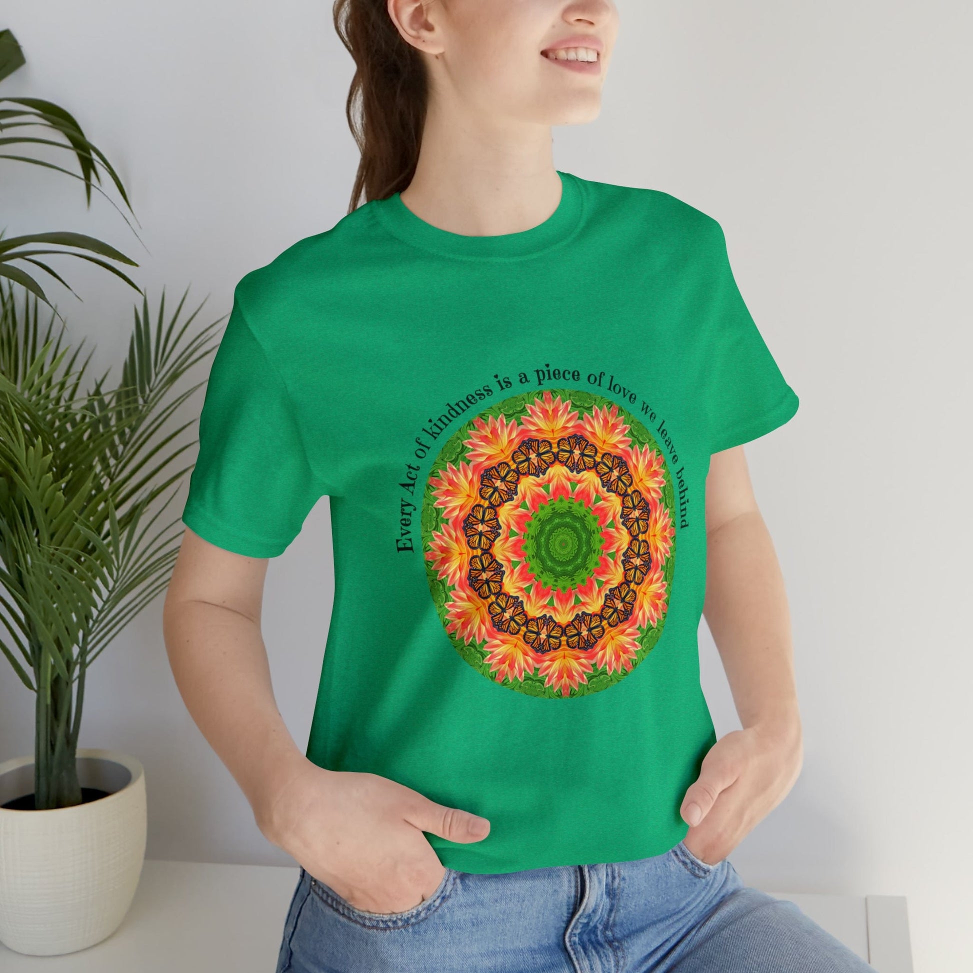 Beautiful Butterfly Mandala Art Graphic Tee Shirt - Cottagecore Clothing A Nature Lovers Delight Ornate Orbit heather kelly