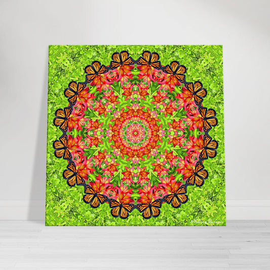 Abstract Eclectic Butterfly Wall Art - Enchanting Cottagecore Nature Mandala Art On Canvas Print Ornate Orbit