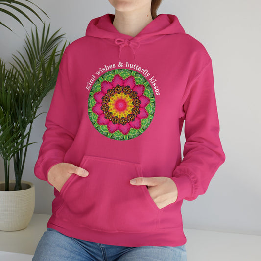 Pretty & Cute Butterfly Kindness Graphic Hoodie Sweatshirt Monarch Butterfly Mandala Art Kind wishes & butterfly kisses Heliconia 