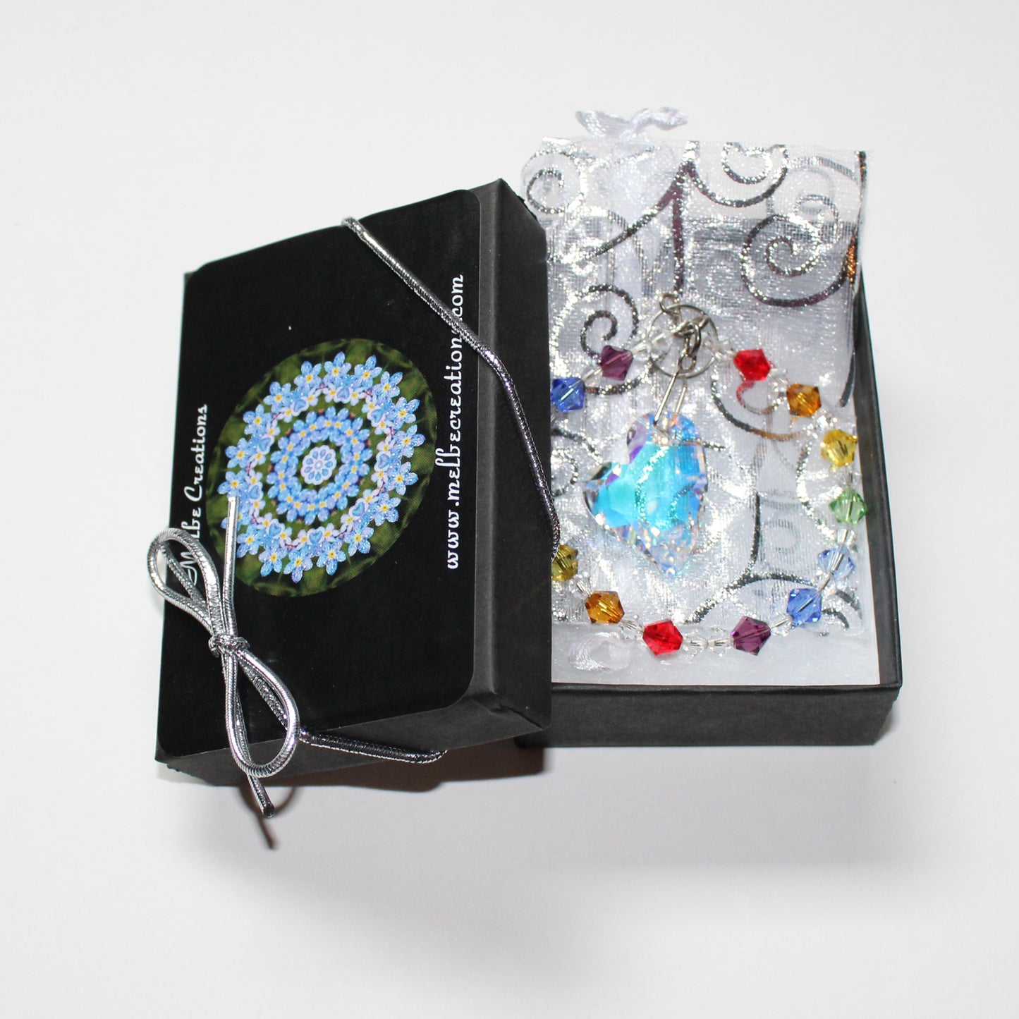 Crystal Heart Pendulum Ornament Suncatcher, Rainbow Maker, Sunlight Catcher, Hanging Crystals, Heart Chakra packaging