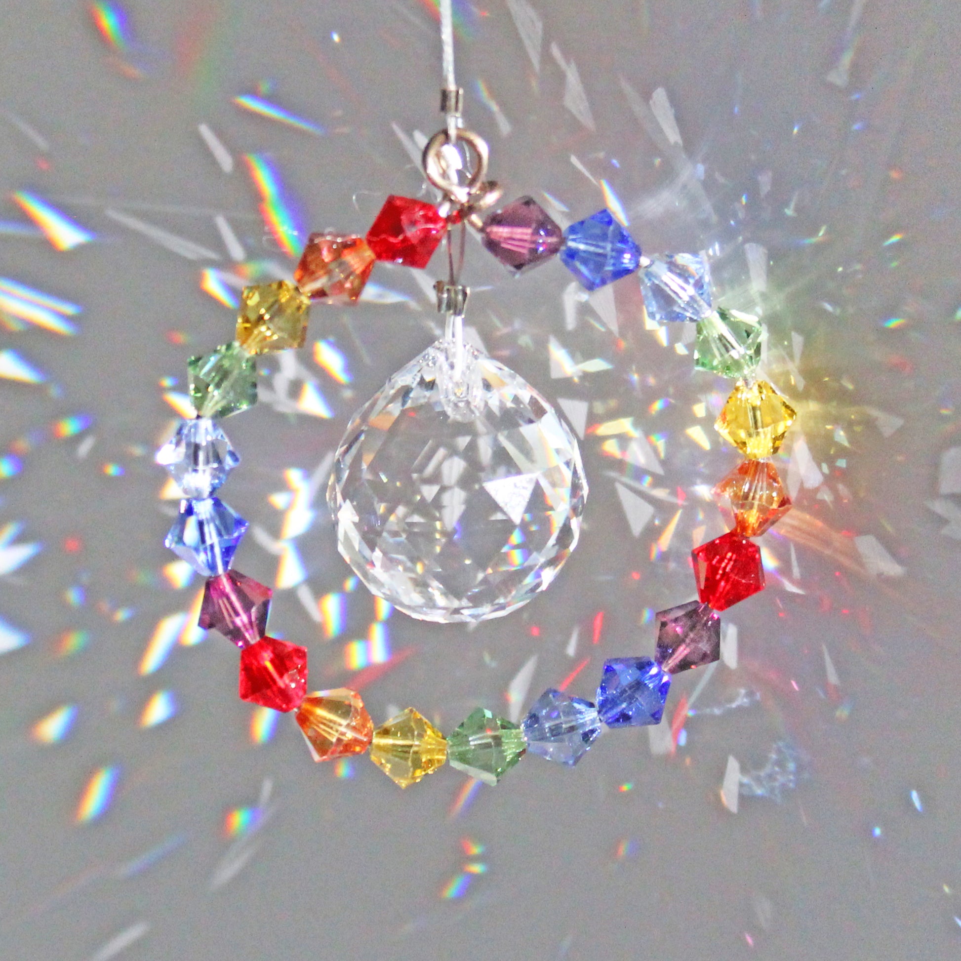 Rainbow Maker, Sunlight Catcher, Crystal Ornament With Swarovski Prism, Chakra Ball Drop