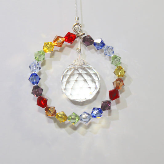 Rainbow Maker, Sunlight Catcher, Crystal Ornament With Swarovski Prism, Chakra Ball Drop