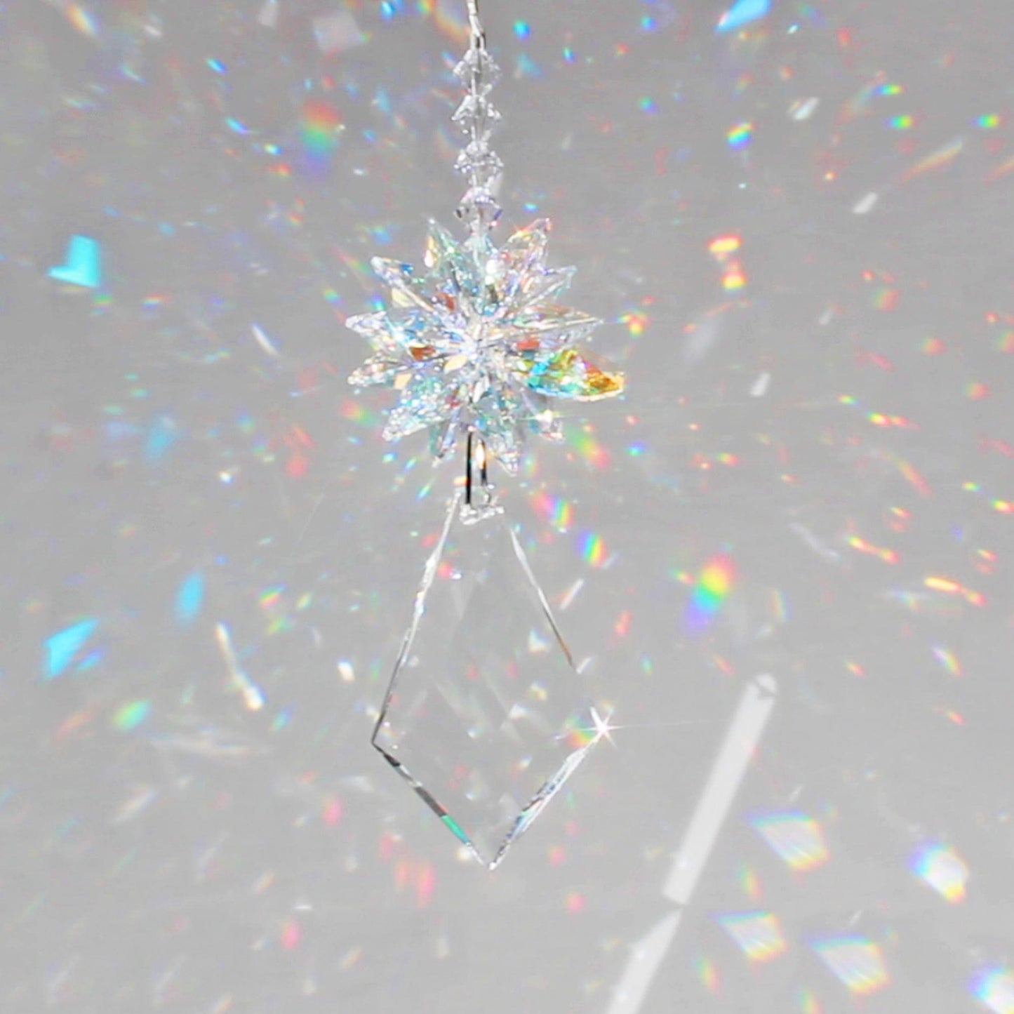 Crystal Rainbow Maker Ornament Suncatcher With Swarovski Prisms, Superb Sunlight Catcher Diamond Kite 