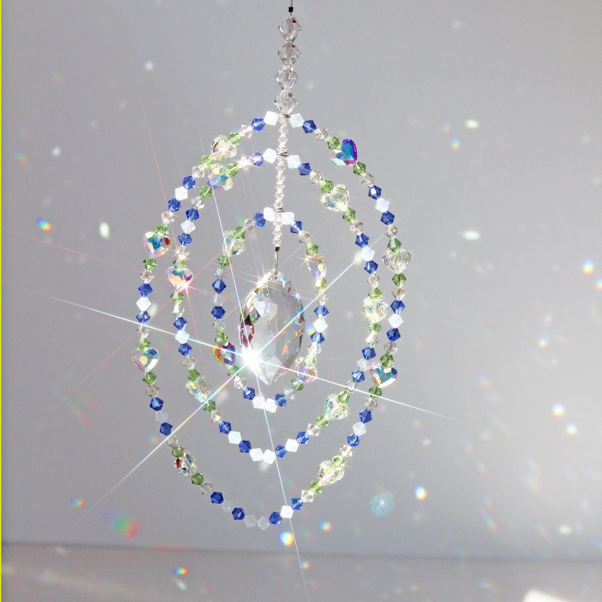 Exquisite Crystal Mobile Pendulum, Window Suncatcher, Sunlight Catcher, Feng Shui Decor, Swarovski Marquis Prism