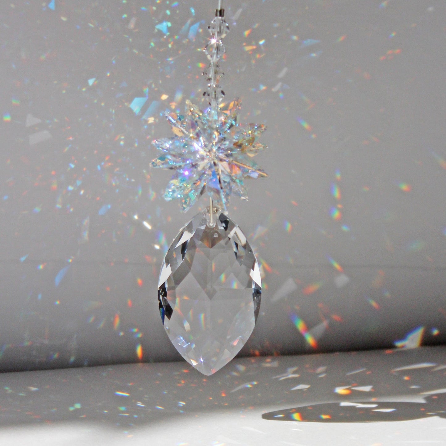 Rainbow Maker, Crystal Ornament Suncatcher, Swarovski Prism, Light Catcher, Hanging Crystals For Feng Shui Crystal Decor