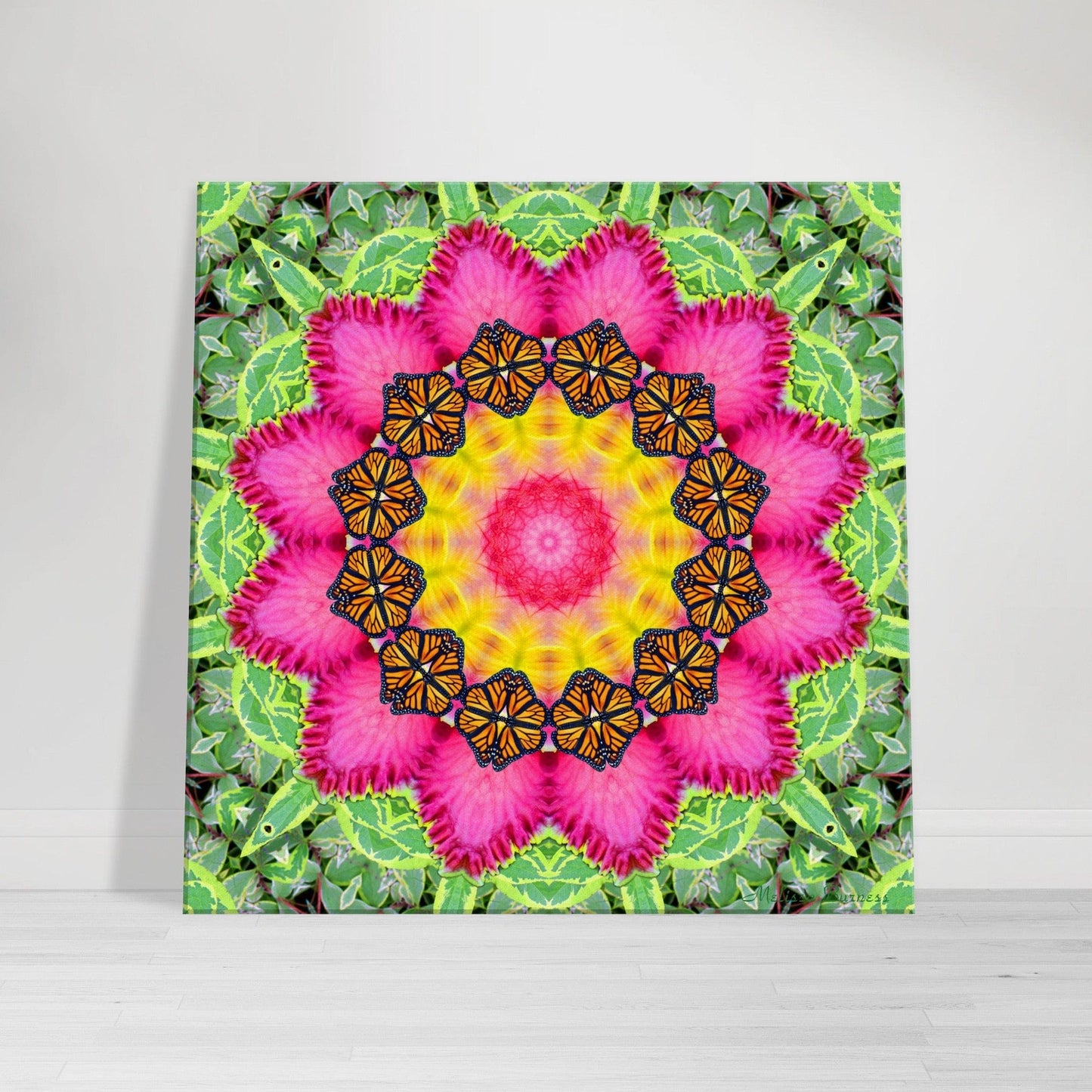 Monarch Butterfly Mandala Canvas Wall Art - Colorful Abstract Decor for Vibrant Spaces Feminine Fruition