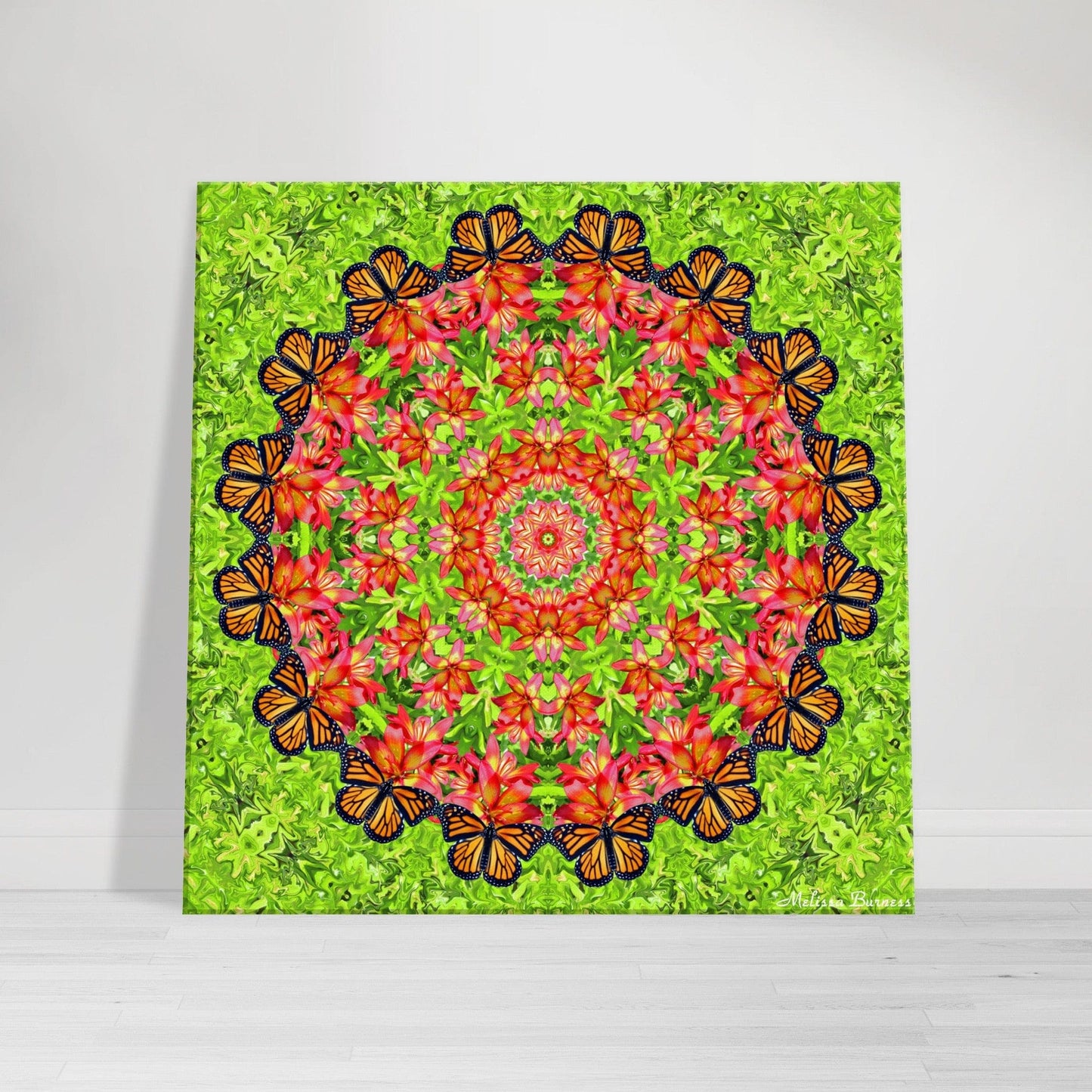 Abstract Eclectic Butterfly Wall Art - Enchanting Cottagecore Nature Mandala Art On Canvas Print Ornate Orbit