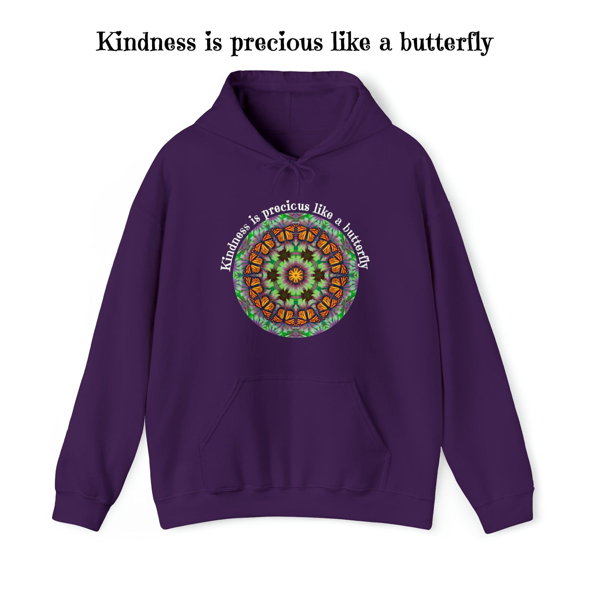Pretty & Cute Butterfly Kindness Graphic Hoodie Sweatshirt Monarch Butterfly Mandala Art Kindness is precious like a butterfly