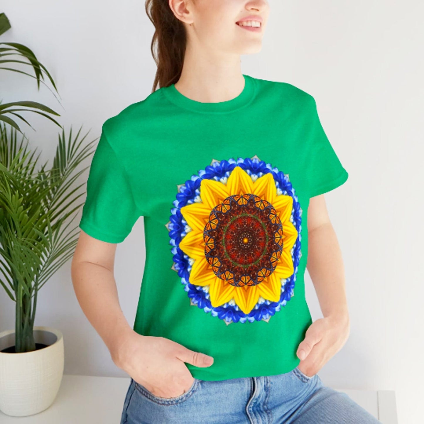 Monarch Butterfly Top,  Sunflower TShirt, Cute Mandala Art Shirt Designs