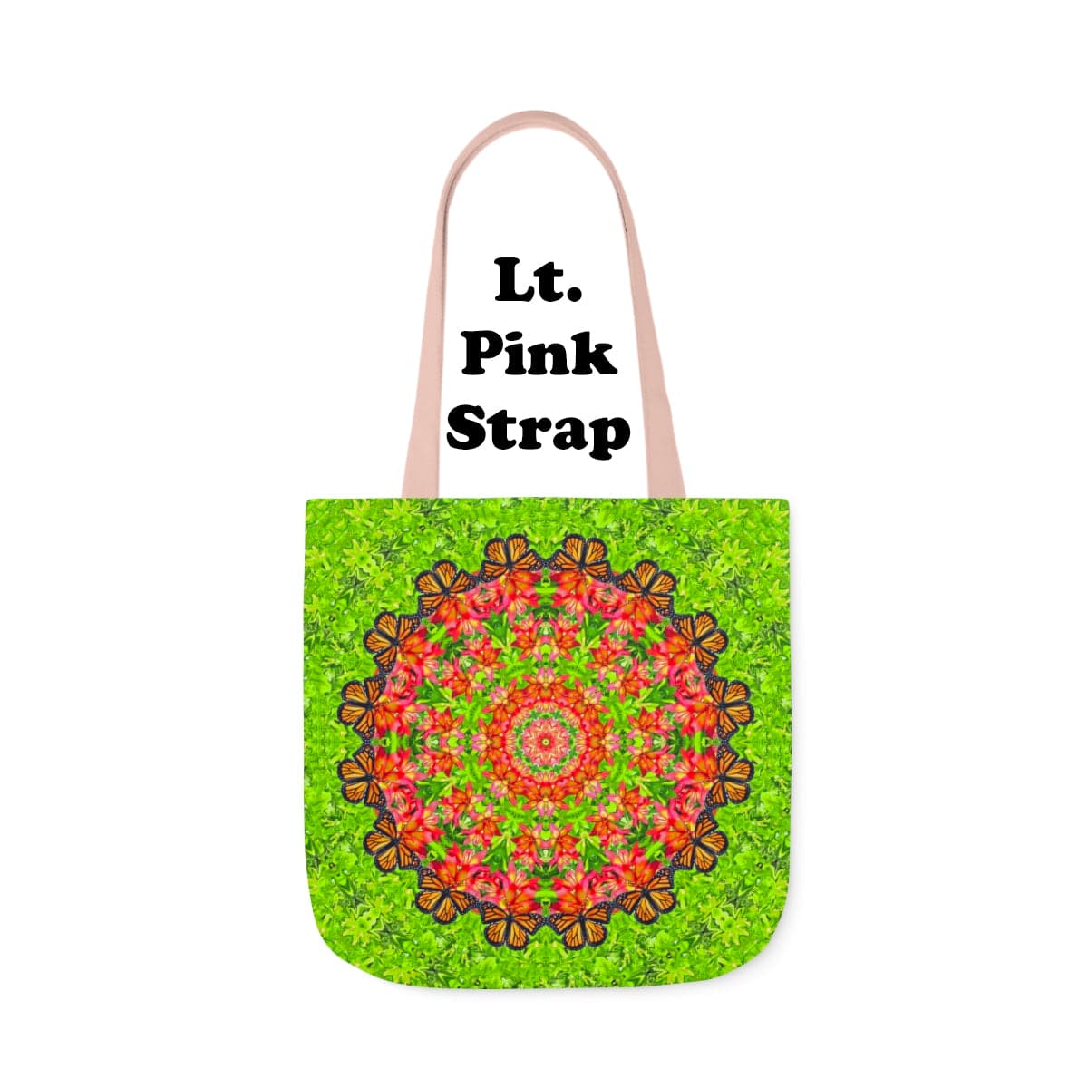 Graphic Butterfly Tote Bag  Cute and Functional For Everyday, Work And Shopping Captivating Calliope lt. pink strap
