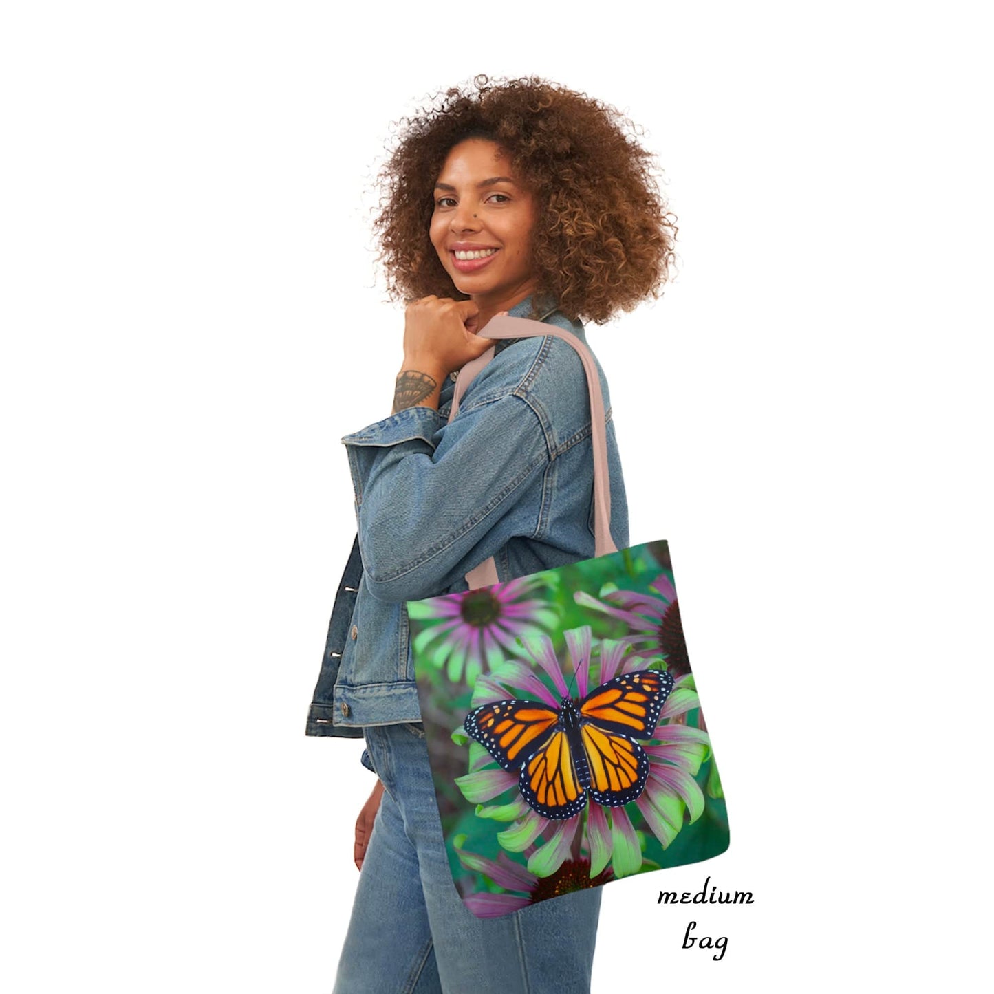 Pretty Monarch Butterfly Artsy Tote Bag,  A Butterfly Lovers Delight, Cute Cottage Core Canvas AOP Tote Bag For Everyday Use