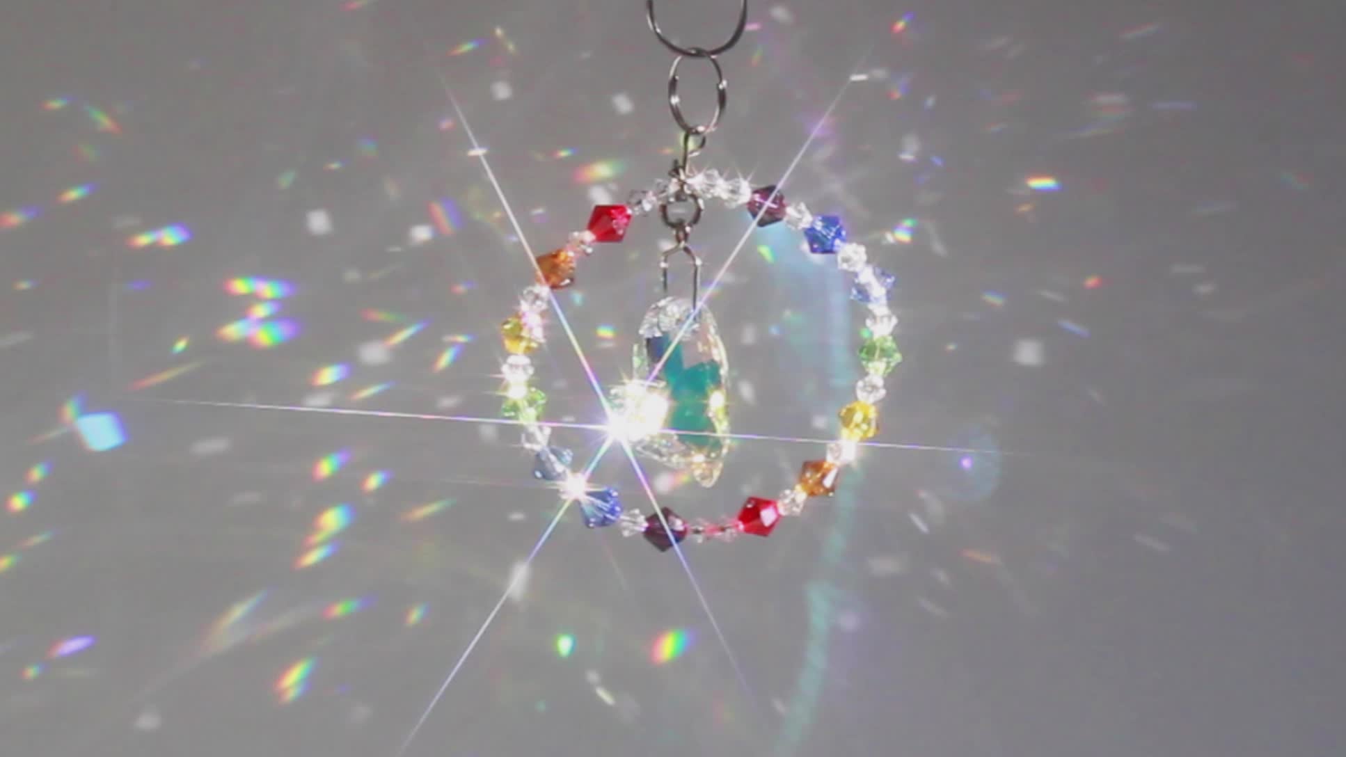 Crystal Heart Pendulum Ornament Suncatcher, Rainbow Maker, Sunlight Catcher, Hanging Crystals, Heart Chakra
