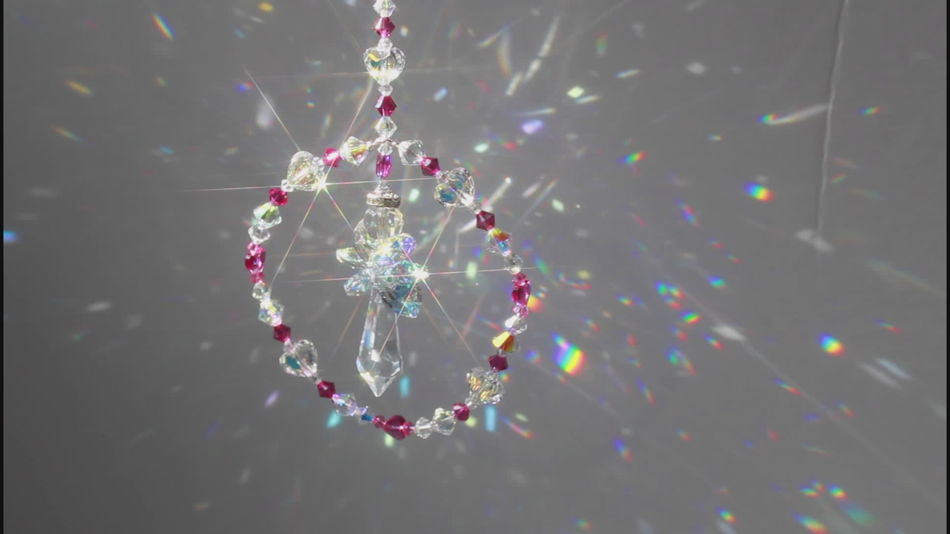 Angel Crystal Pendulum Suncatcher Ornament, Rainbow Maker, Sunlight Catcher, Hanging Crystals For Crystal Feng Shui Decor Heart Of An Angel Video