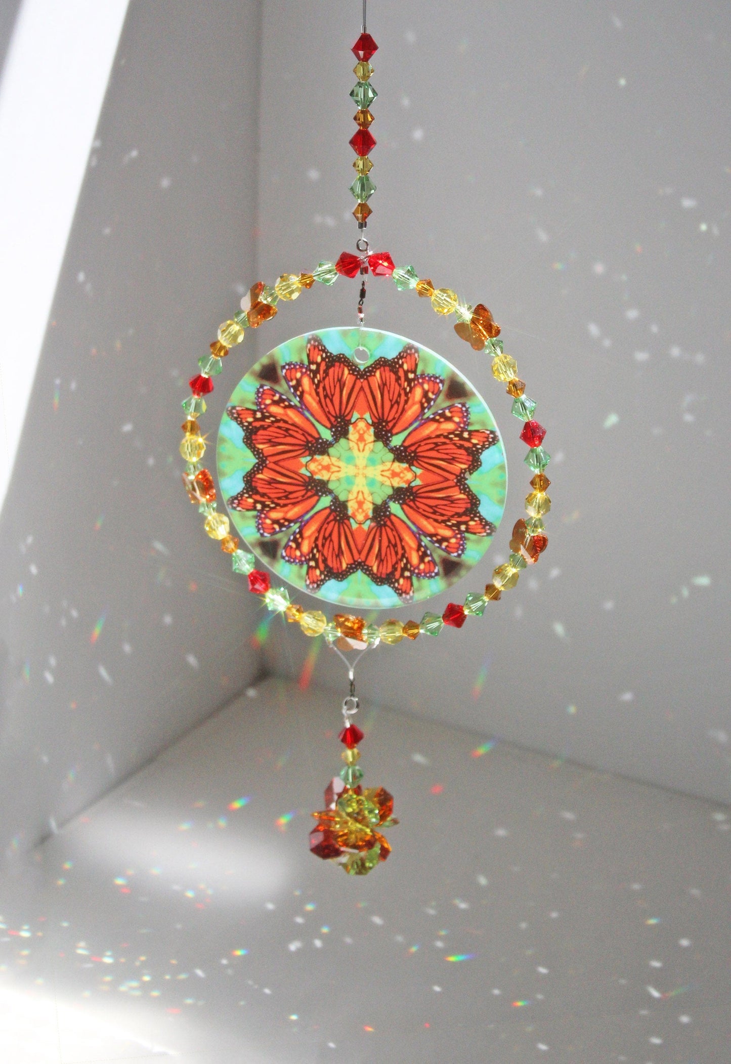 Monarch Butterfly Suncatcher Gifts, Crystal Mobile Suncatcher, Light Catcher Rainbow Maker Window Hanging Prism Suncatcher Timeless Treasure