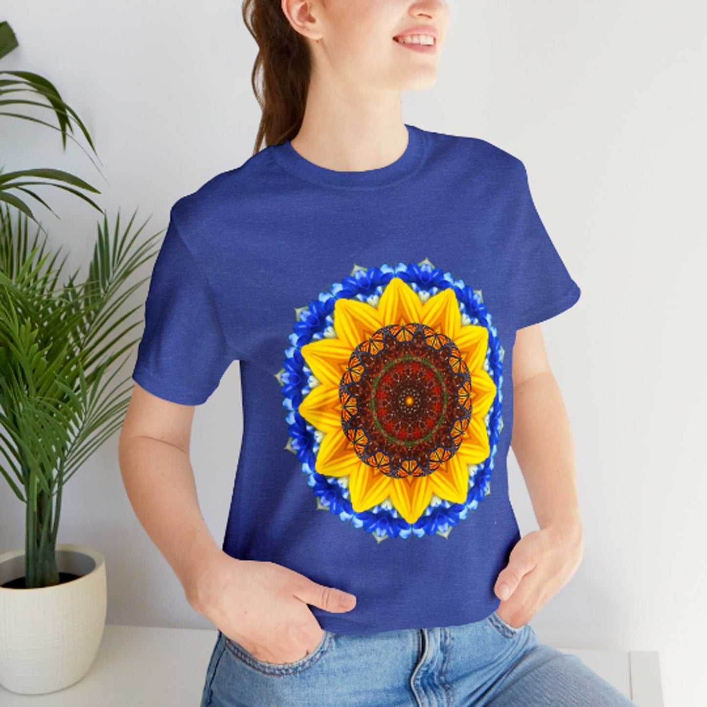 Monarch Butterfly Top,  Sunflower TShirt, Cute Mandala Art Shirt Designs