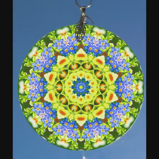 Forget Me Not Suncatcher, Memorial Suncatcher, Unique Memorial Gift, Window Sun Catcher, Crystal Glass Suncatcher, Mandala Flower Suncatcher
