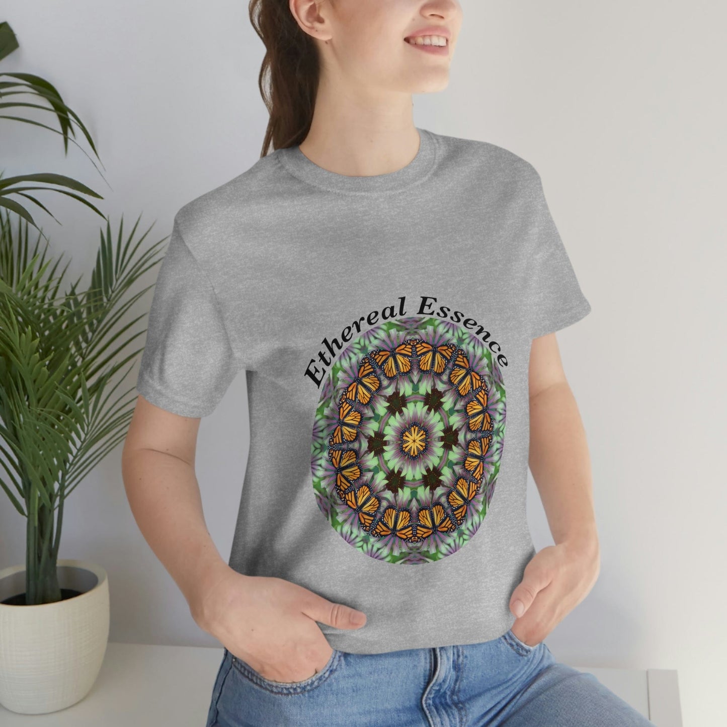 Butterfly Shirt , Animal Lover Shirt, Floral Butterfly Graphic, Cute Mandala Shirt For Her, Colorful Butterfly, Nature Shirt, Insect Shirt