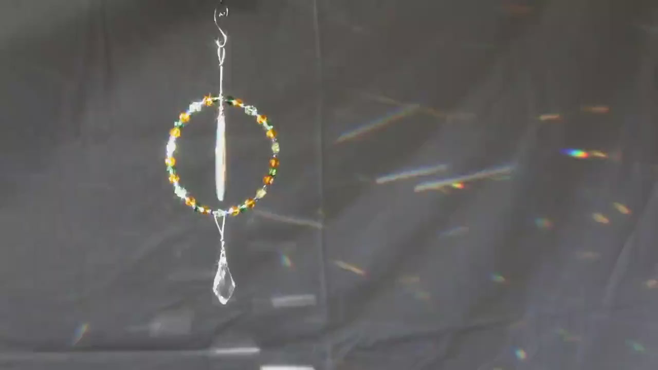 Swarovski Crystals Suncatcher, Sunflower Suncatcher, Window Décor, Sunlight Catcher, Rainbow Prisms Crystals Suncatcher, Unique Gifts Women
