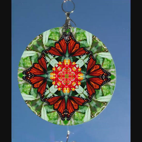 Monarch Butterfly Suncatcher, Window Sun Catcher, Crystal Glass Suncatcher, Butterfly Art Ornament, Patio Decor, Unique Butterfly Gifts A