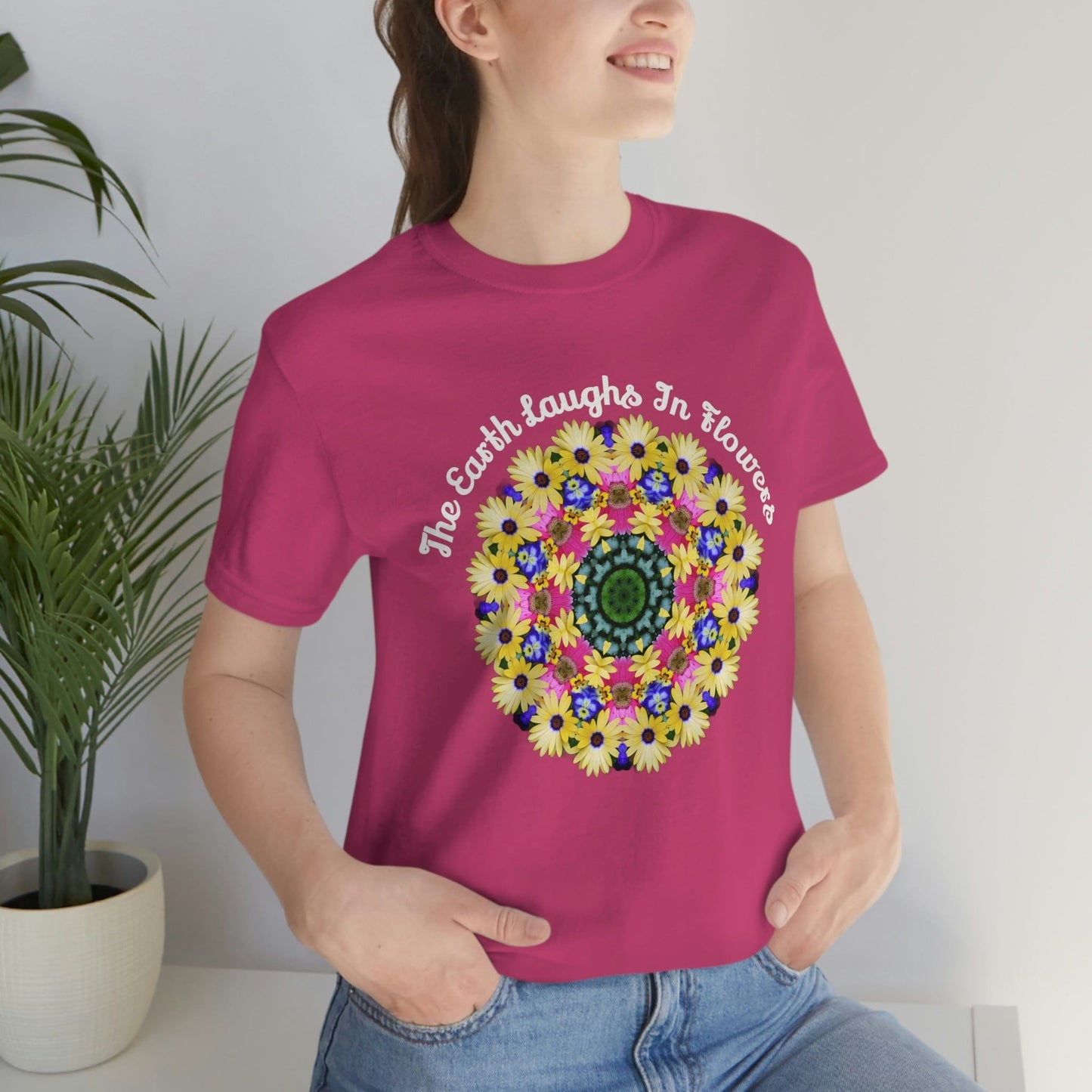Daisy Shirts, Birth Flower Shirt, Zen Poet Shirt, Fun Shirt Designs, Cute Shirts - The Earth Laughs In Flowers