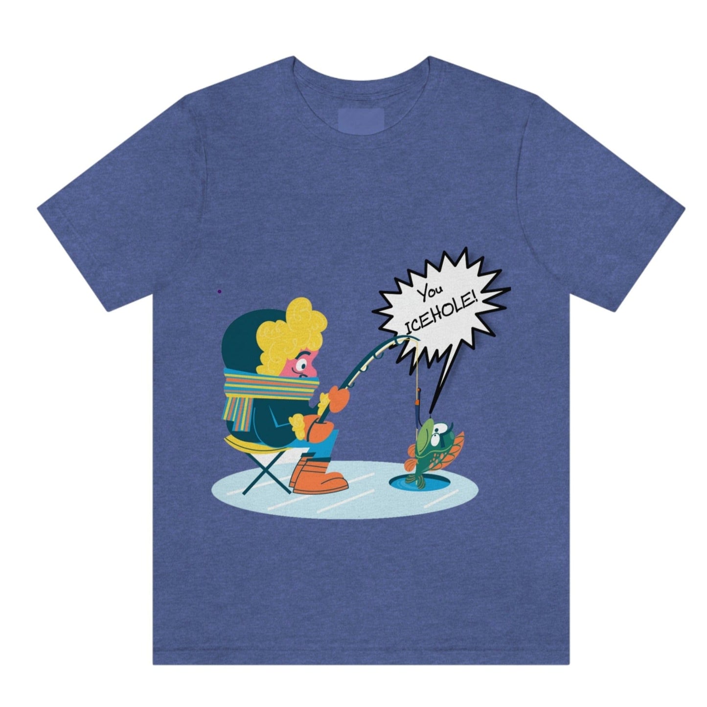 Ironic Funny Ice Fishing T Shirt, Fun Silly Goofy Shirt, Soft Bella Canvas