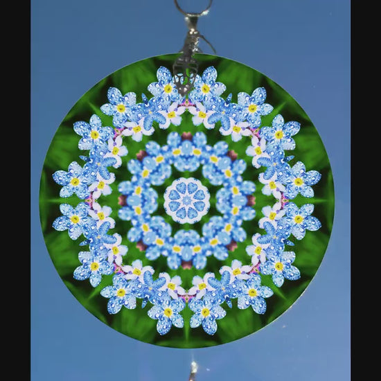 Forget Me Not Suncatcher, Memorial Suncatcher, Unique Memorial Gift, Window Sun Catcher, Crystal Glass Suncatcher, Mandala Flower Suncatcher