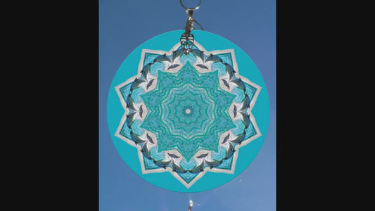 Dolphin Mandala Suncatcher, Dolphin Gifts, Under The Sea Art, Sacred Geometry Mandala, Window Décor, Sunlight Catcher, Crystal Art, Zen Art