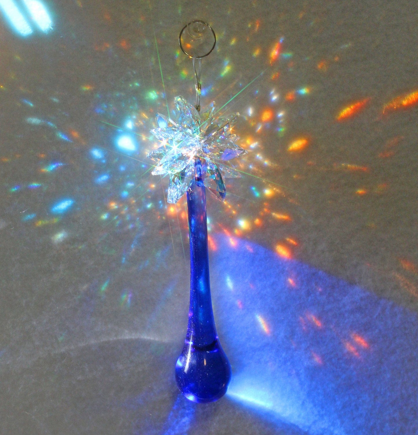 Swarovski Crystal Suncatcher Blue Teardrop Window Prism Rainbow Sun catcher Magnificent Blue