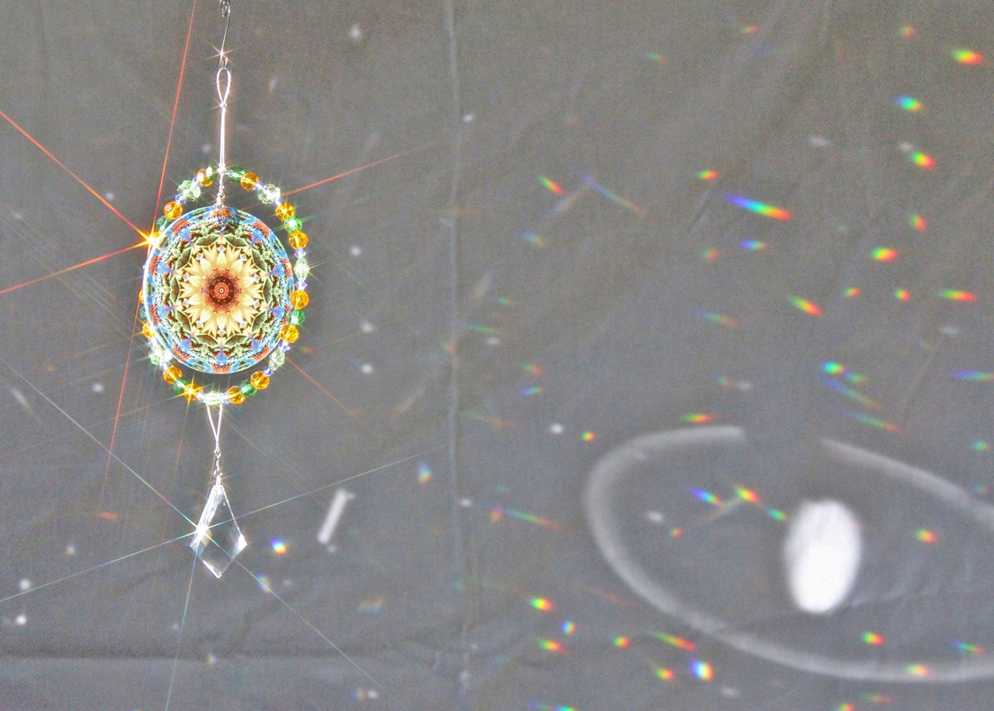 Glass Suncatcher Sunflower Crystal Prism Mobile Rainbow Sun Catcher My Beauty Within