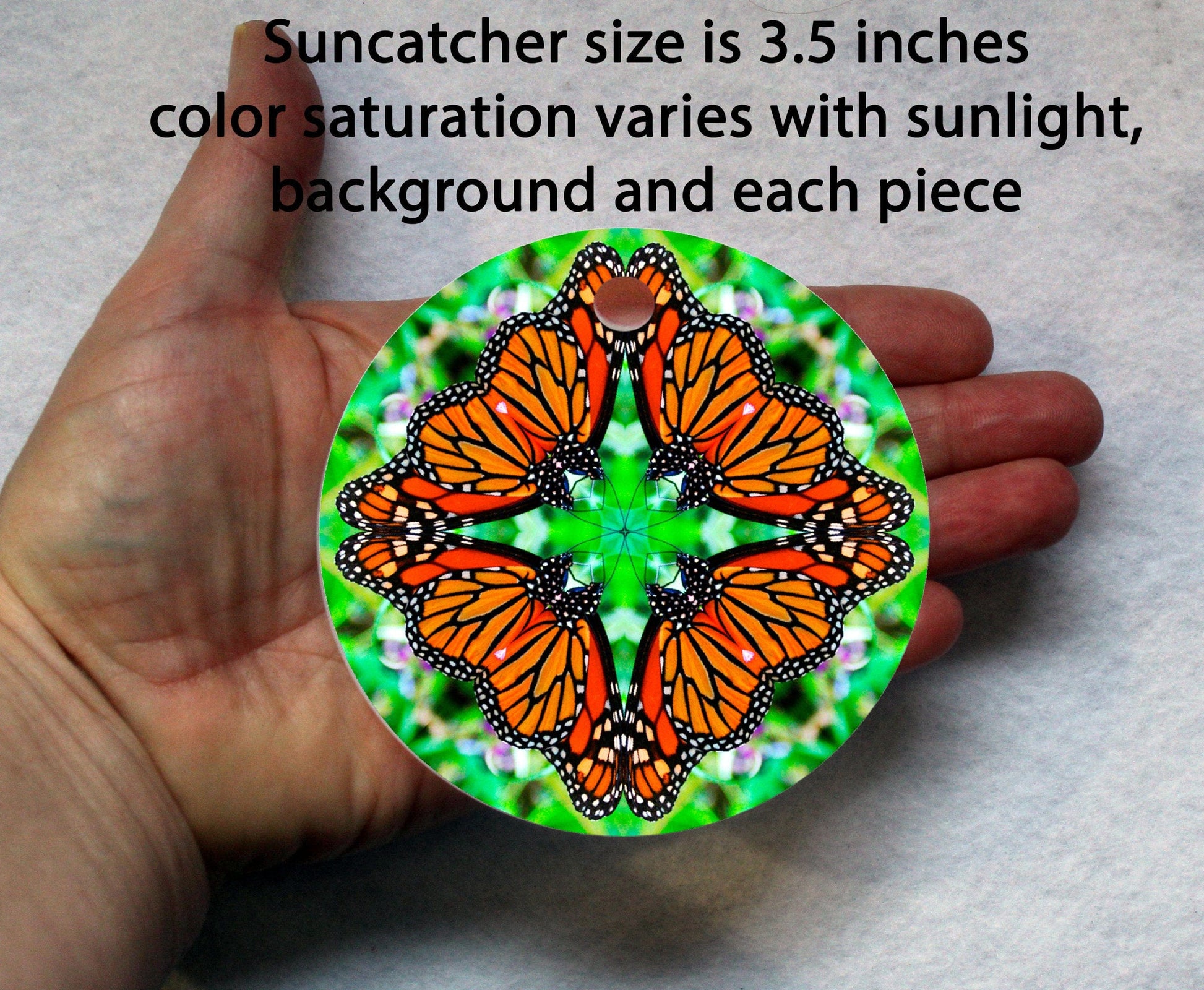 Monarch Butterfly Suncatcher, Crystal Sun Catcher Mobile, Light Catcher, Window Hanging Prism, Rainbow Maker, Butterfly Ornament D